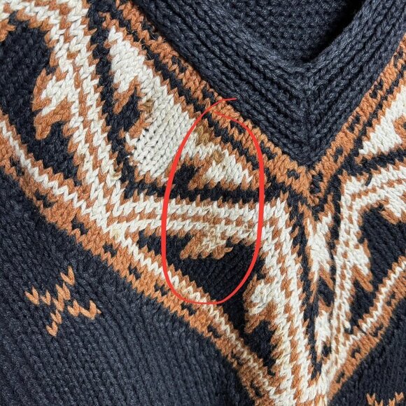 Vintage Campagnie Internationale Express Fair Isle Sweater Women Sz Medium Ramie - Picture 6 of 15